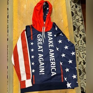 MAGA Patriotic Red, White, and Blue Men's Hoodie NWOT